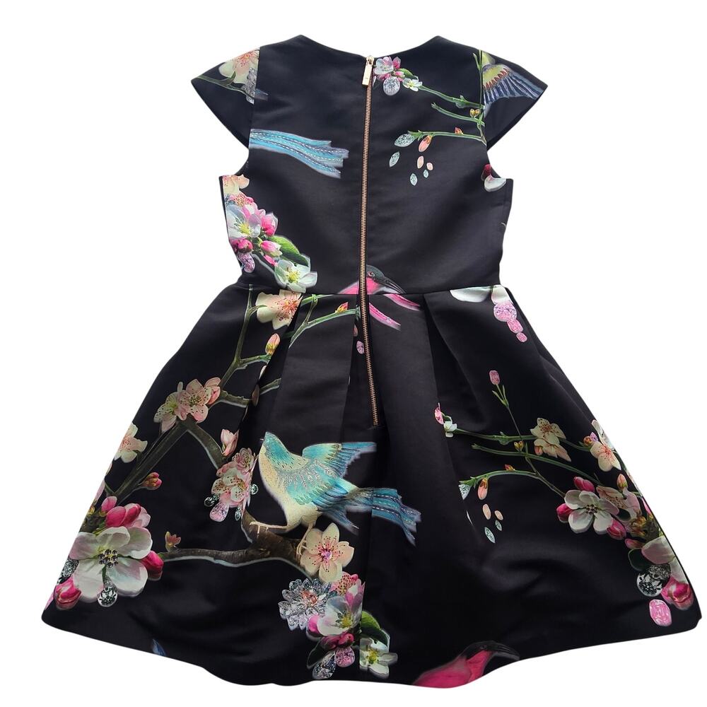 Ted Baker Womens Black Floral & Bird Fit & Flare Zaldana Dress w/Pockets | 2 - Picture 3 of 14